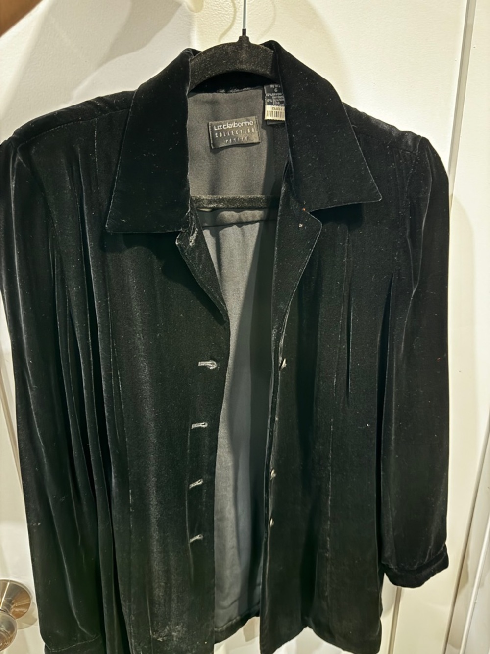 Liz Claiborne Black Velvet Petite Jacket
